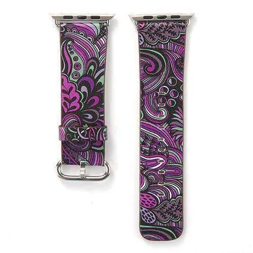 Apple Floral flower Watchband Print Smart iWatch Strap Series 7 6 5