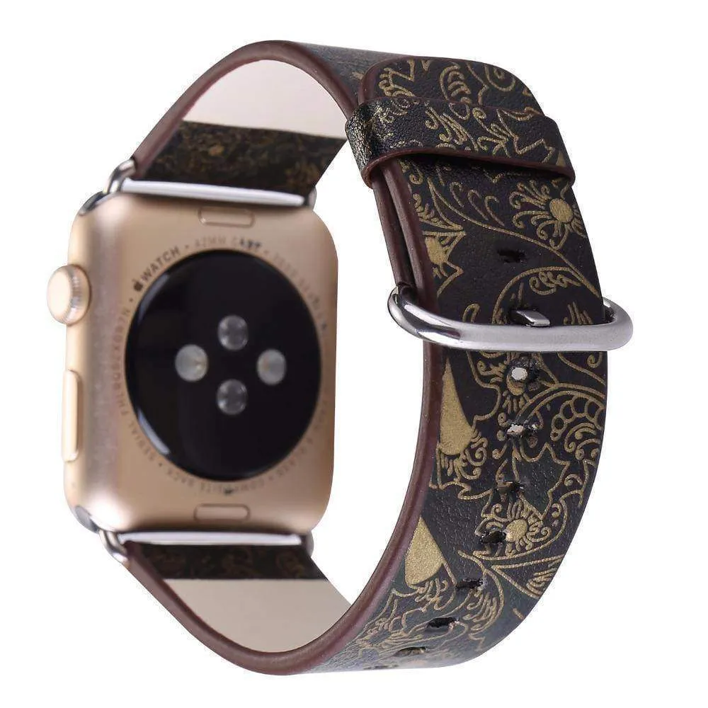 Apple Floral flower Watchband Print Smart iWatch Strap Series 7 6 5