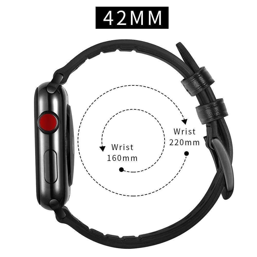 Apple Watch Series Band, Leather over Silicone Apple watchband