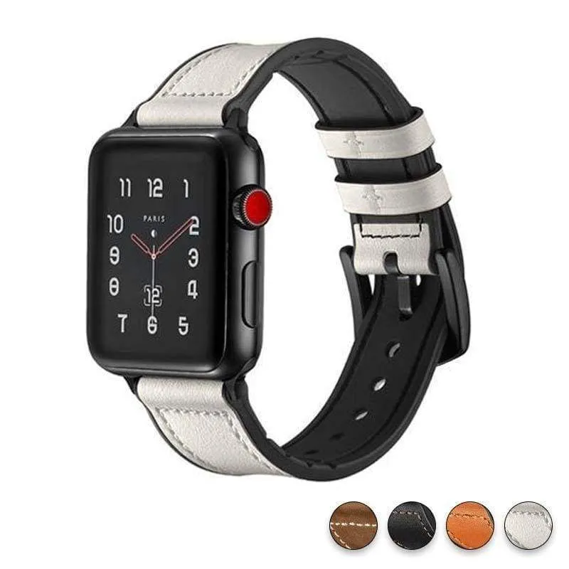 Apple Watch Series Band, Leather over Silicone Apple watchband