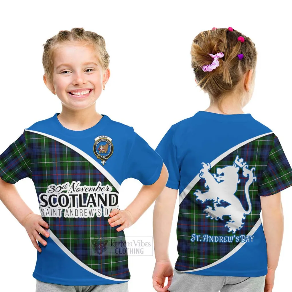 Baillie (Bailey) Family Crest Tartan Kid T-Shirt Celebrate Saint Andrew's Day in Style