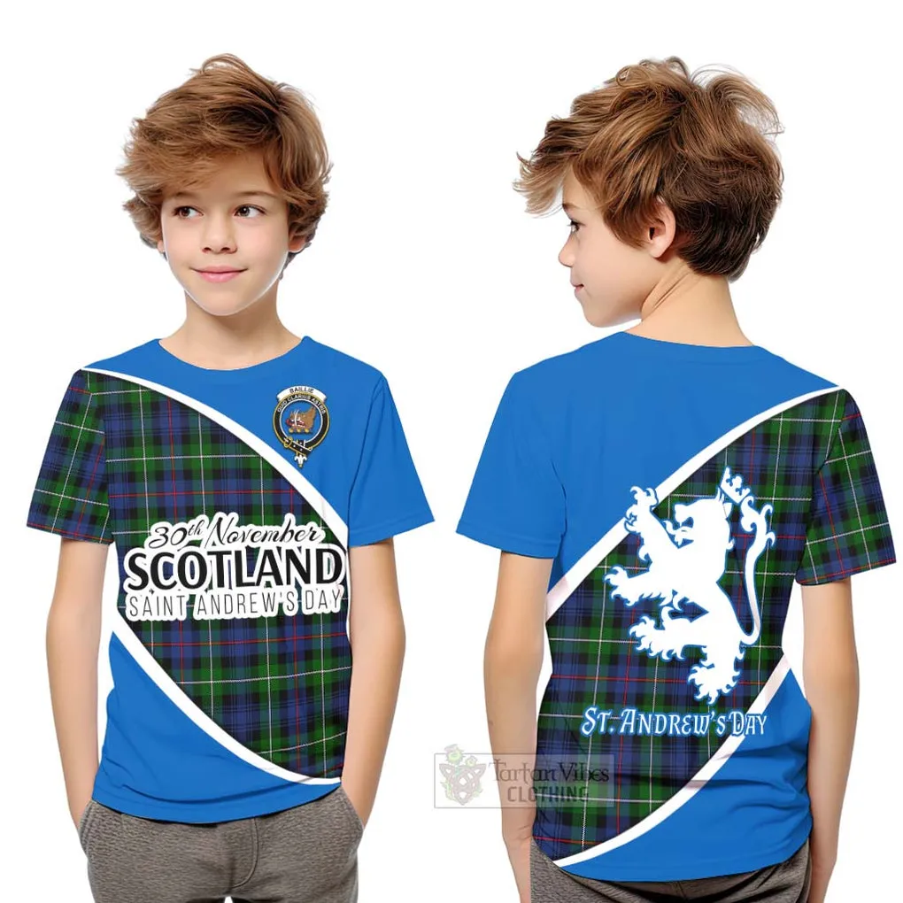 Baillie (Bailey) Family Crest Tartan Kid T-Shirt Celebrate Saint Andrew's Day in Style