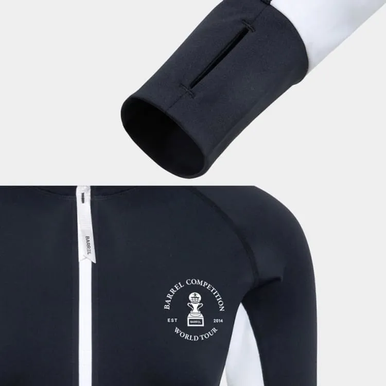 Barrel Women Nautical Crop ZipUp Rashguard-BLACK