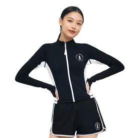 Barrel Women Nautical Crop ZipUp Rashguard-BLACK