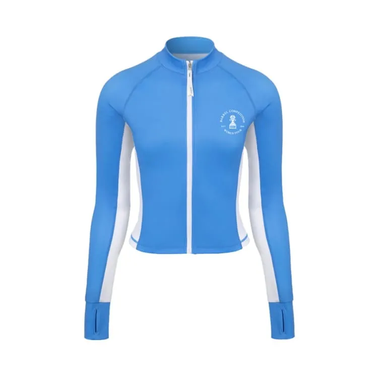 Barrel Women Nautical Crop ZipUp Rashguard-BLUE