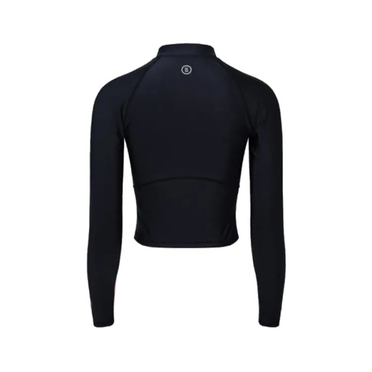 Barrel Women Sunset Crop Zip-Up Rashguard-BLACK