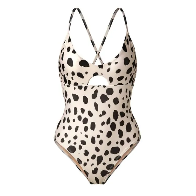 Barrel Womens Halfmoon Monokini-LEOPARD