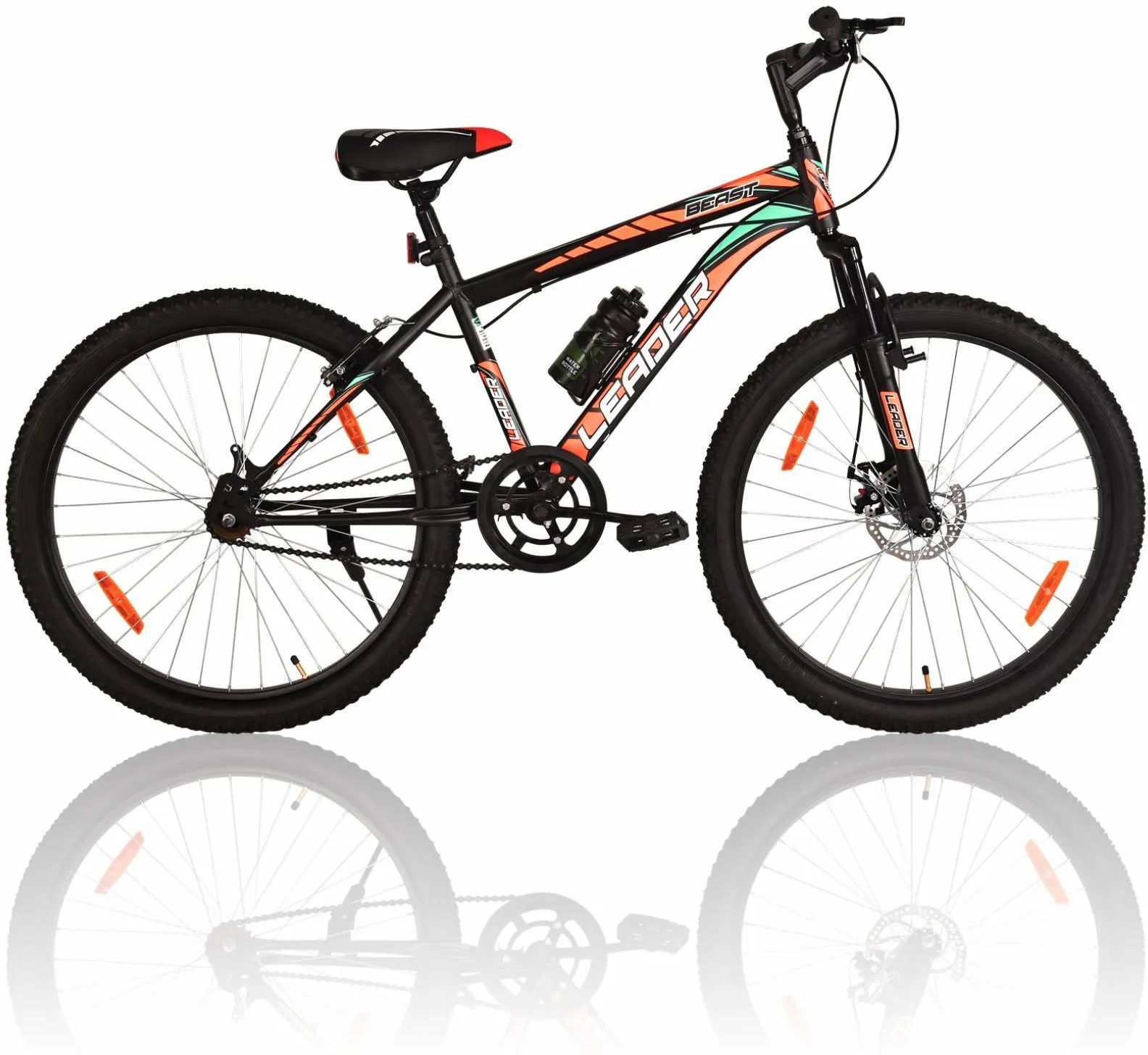 Beast 26t Hybrid Cycle For City Ride With Front Suspension And Disc Brake 26 T Hybrid Cycle/city Bike (single Speed | Black | Green | Orange)