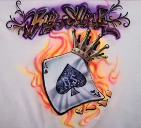 Big Slick Airbrushed Ace of Spades & Crown Custom Shirt