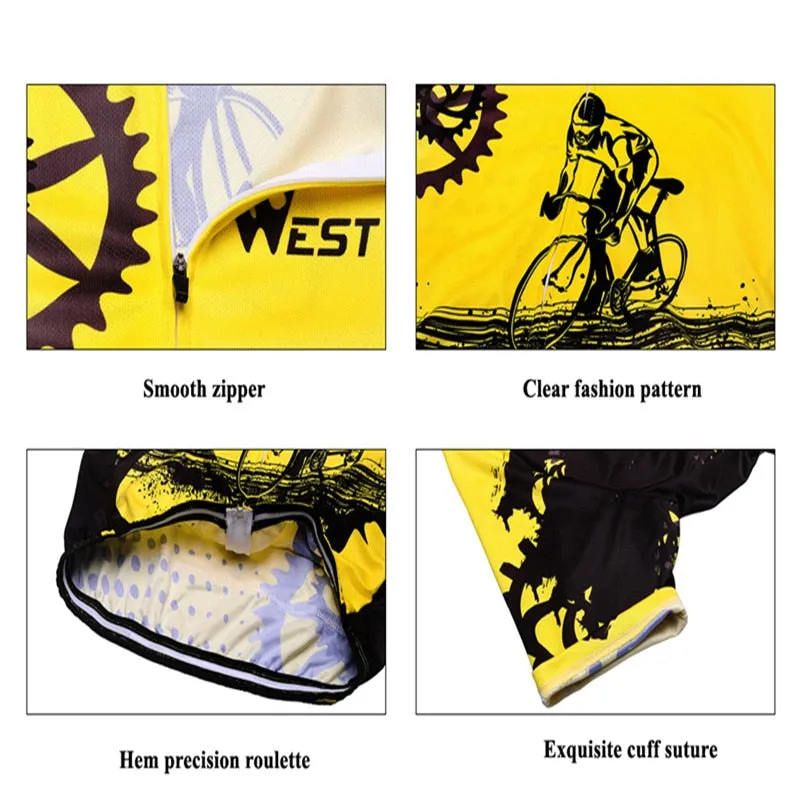 Bike Short Sleeve Team Women/Men Yellow Spandex Cycling Jersey Tops/Short Sleeve Bike Clothing Summer Cycling Jersey