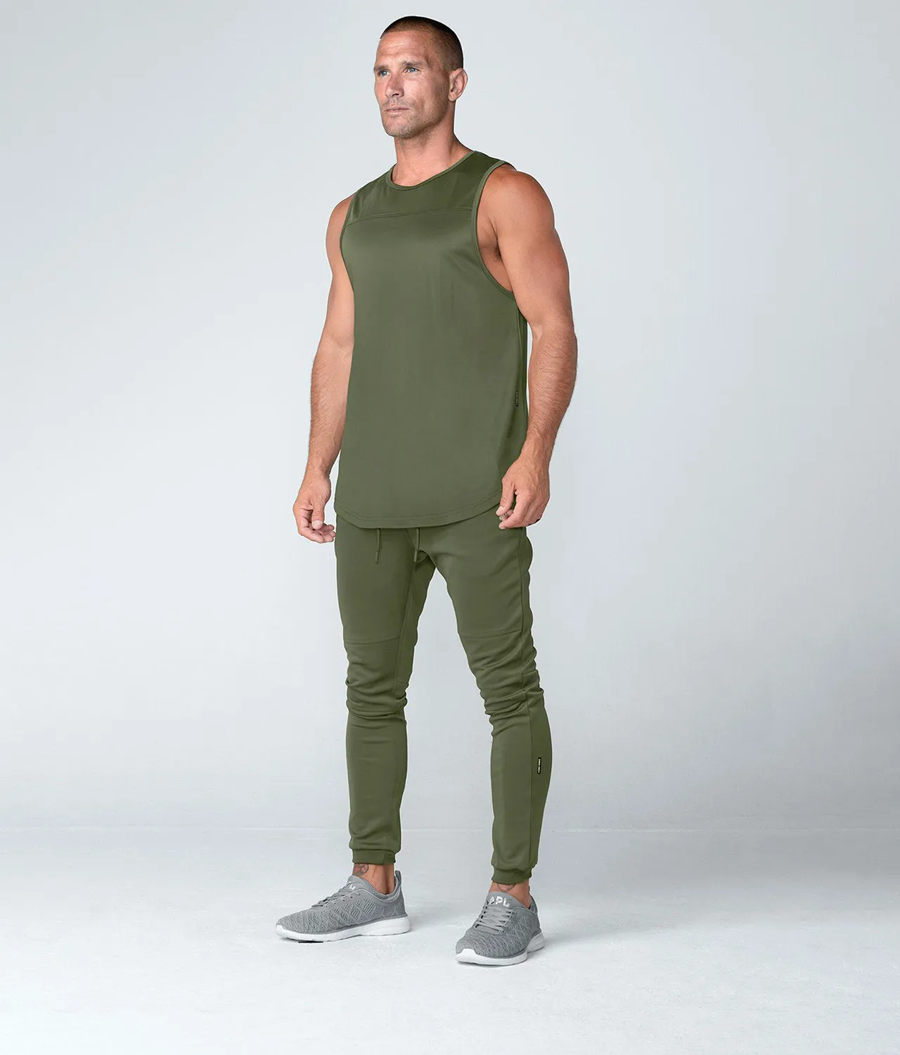 Born Tough Momentum Running Tank Top For Men Military Green