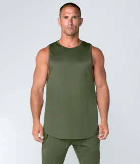 Born Tough Momentum Running Tank Top For Men Military Green