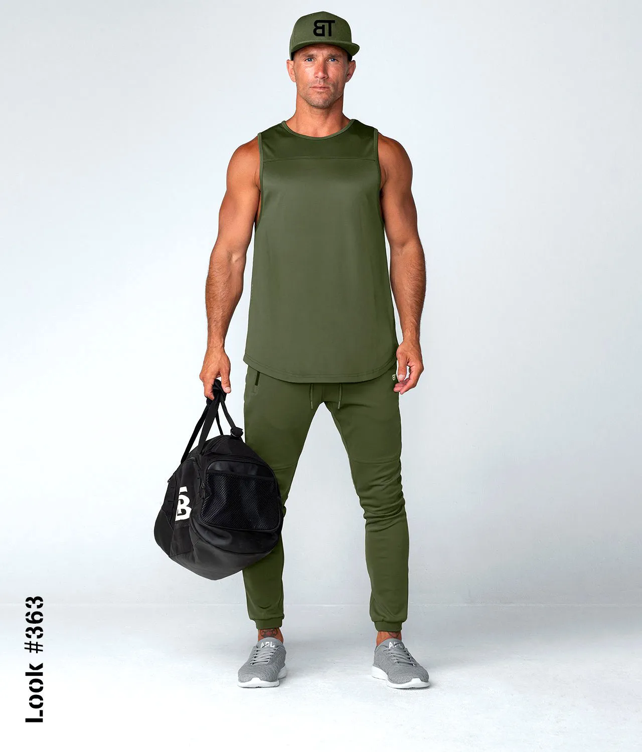 Born Tough Momentum Running Tank Top For Men Military Green