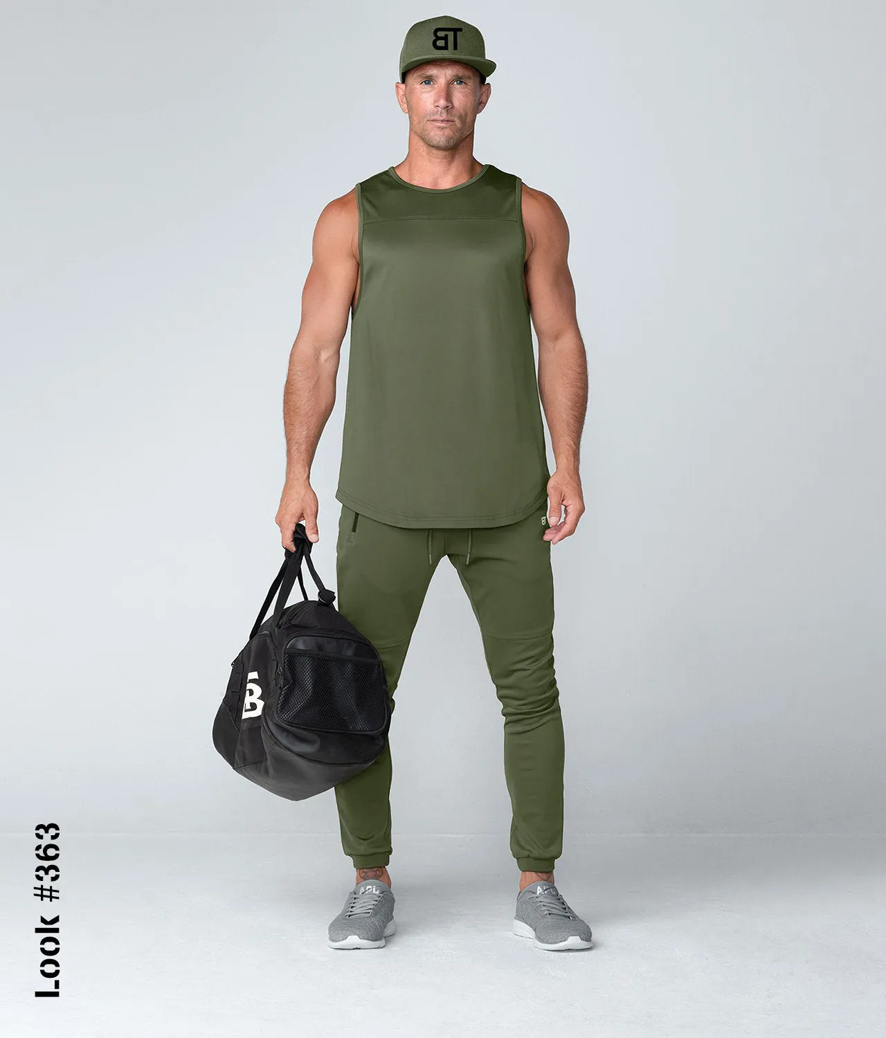 Born Tough Momentum Running Tank Top For Men Military Green