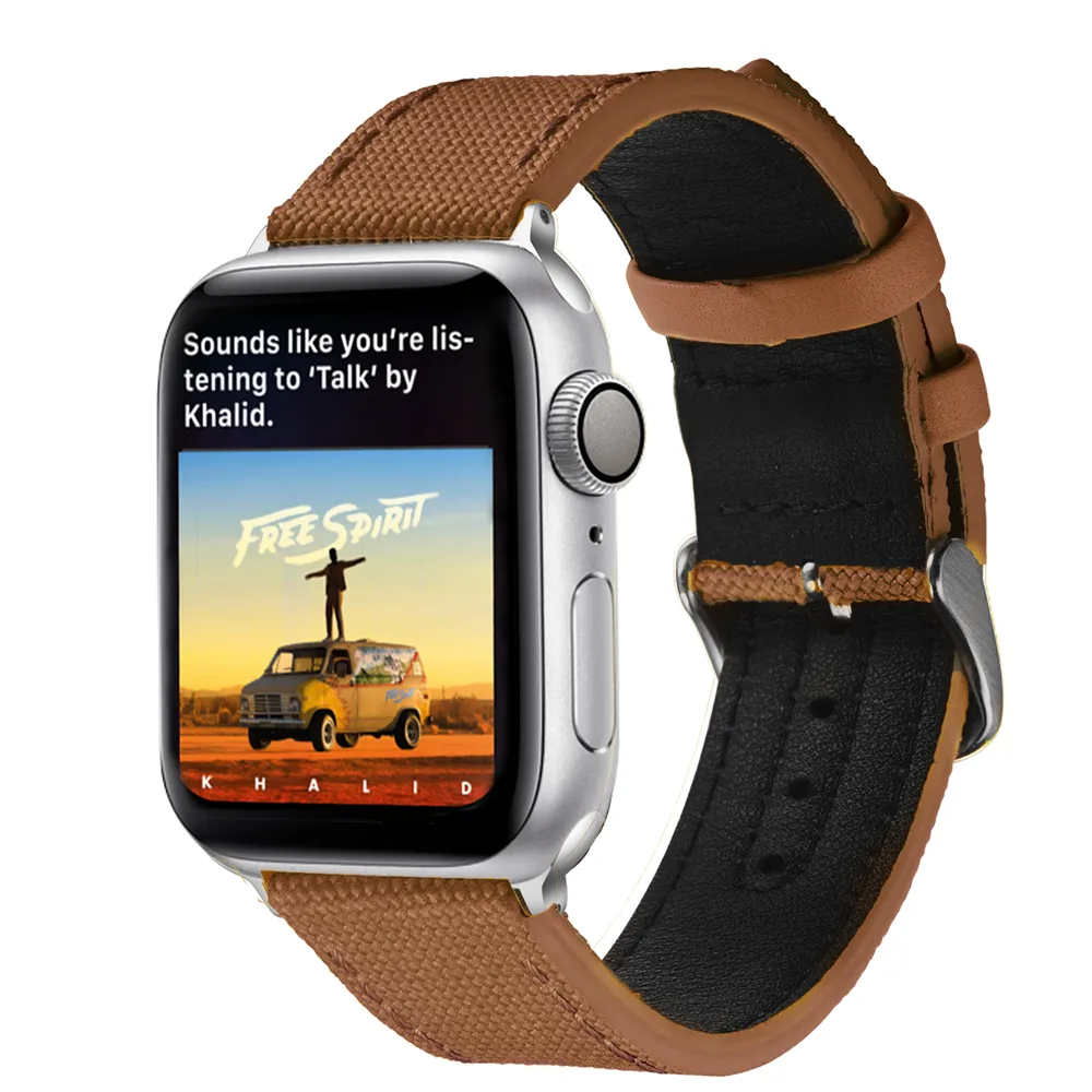 Canvas Leather Strap, Apple Watch Ultra Series 8 7 6 5  Band Watchband