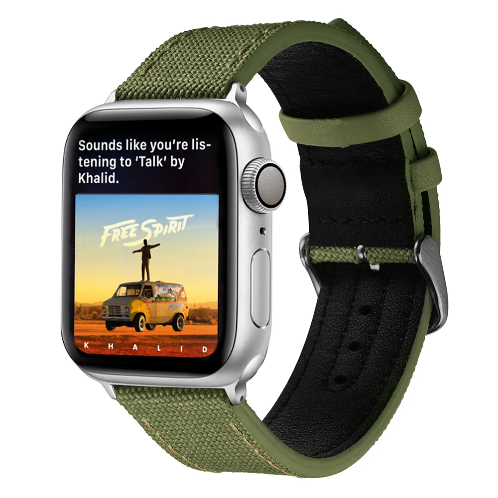 Canvas Leather Strap, Apple Watch Ultra Series 8 7 6 5  Band Watchband