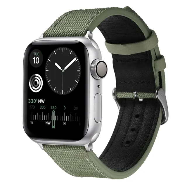 Canvas Leather Strap, Apple Watch Ultra Series 8 7 6 5  Band Watchband