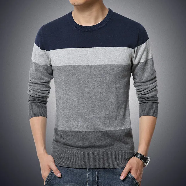 Casual Men's O-Neck Striped Sweater