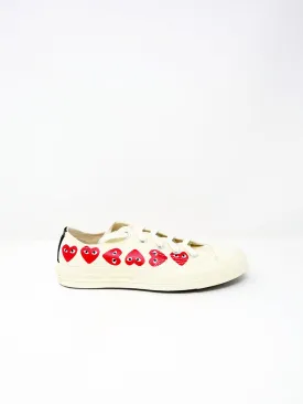 Comme des Garçons PLAY Converse, Low-Top, White Multi Heart