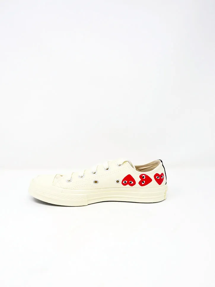 Comme des Garçons PLAY Converse, Low-Top, White Multi Heart