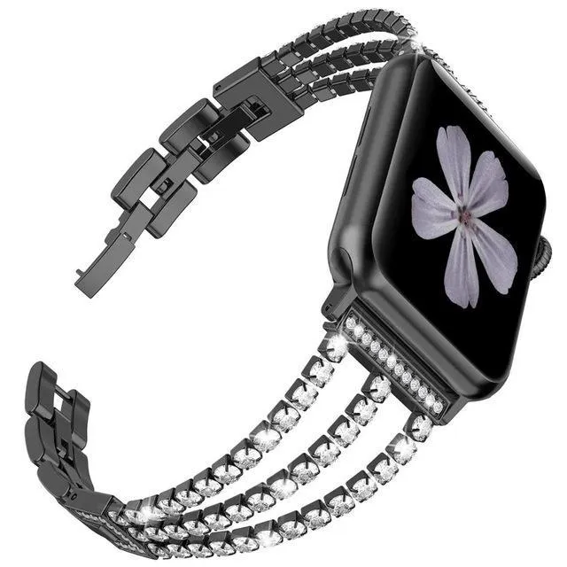 Diamond Watch Stainless Steel Strap Bracelet apple Watch band 7 6 5 4