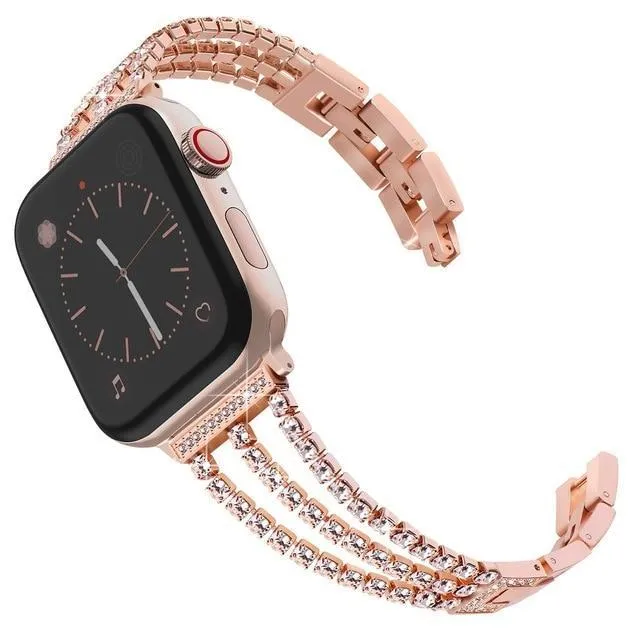 Diamond Watch Stainless Steel Strap Bracelet apple Watch band 7 6 5 4