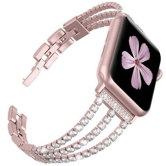 Diamond Watch Stainless Steel Strap Bracelet apple Watch band 7 6 5 4