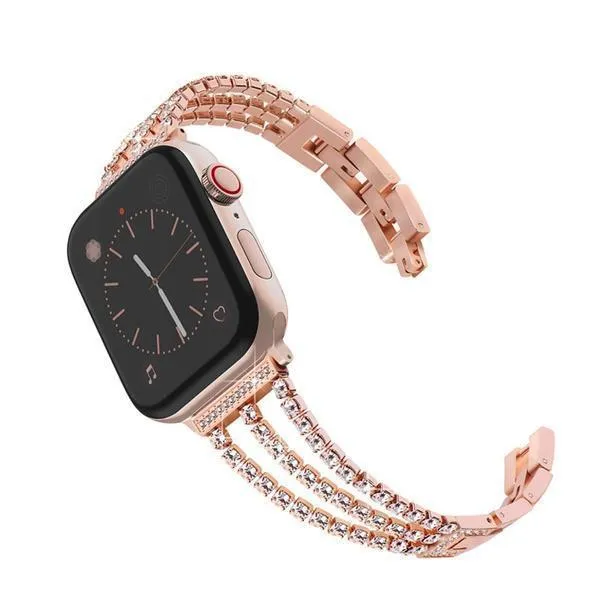 Diamond Watch Stainless Steel Strap Bracelet apple Watch band 7 6 5 4