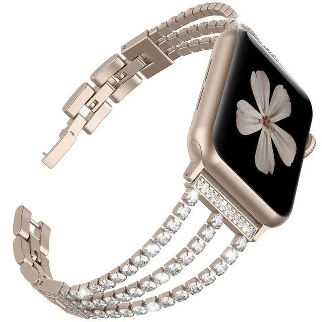 Diamond Watch Stainless Steel Strap Bracelet apple Watch band 7 6 5 4