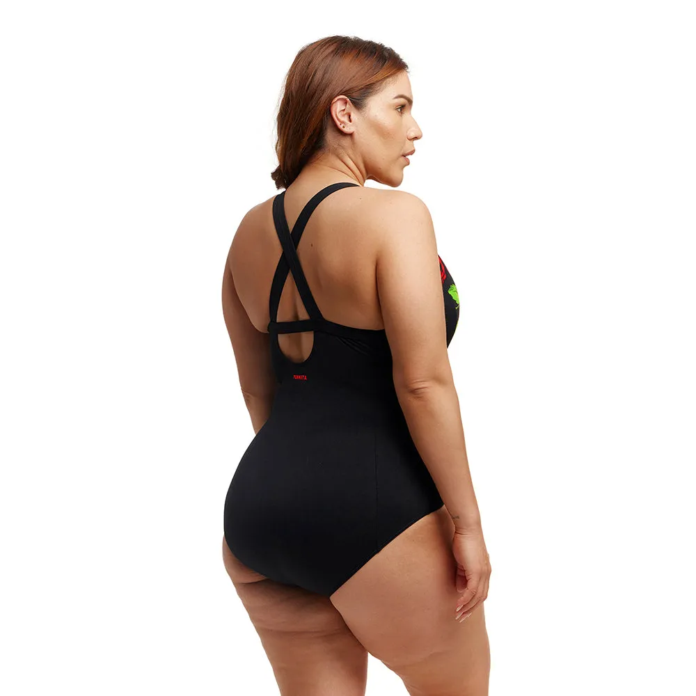 Funkita Black Rose Ladies Form One Piece Brace Me Back