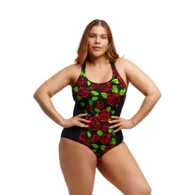 Funkita Black Rose Ladies Form One Piece Brace Me Back