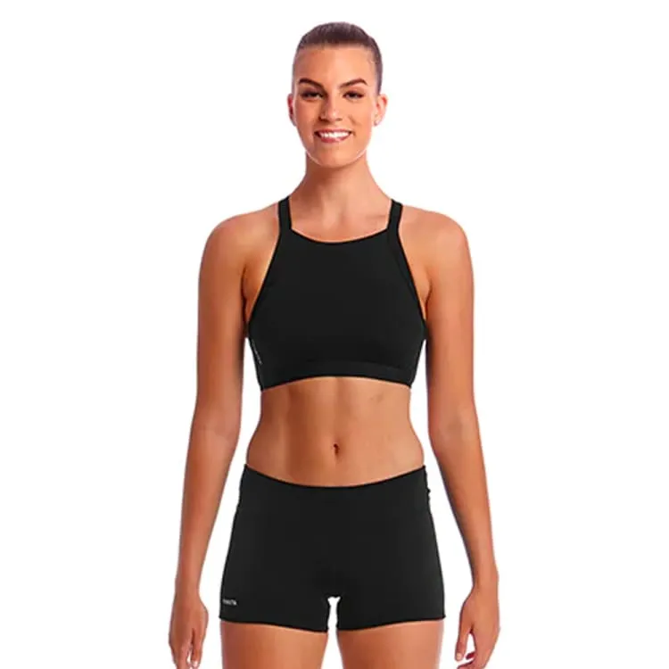 Funkita Women Hi Light Swim Top-Still Black