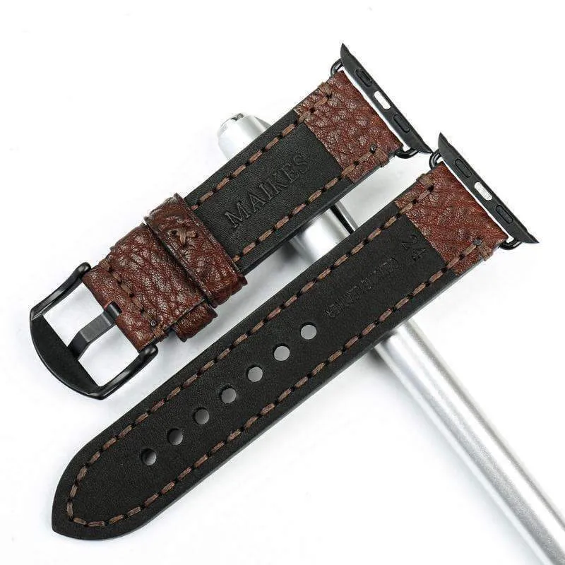 Genuine Cow Leather Strap w/ Adapter Series 7 6 5 Black Watchband