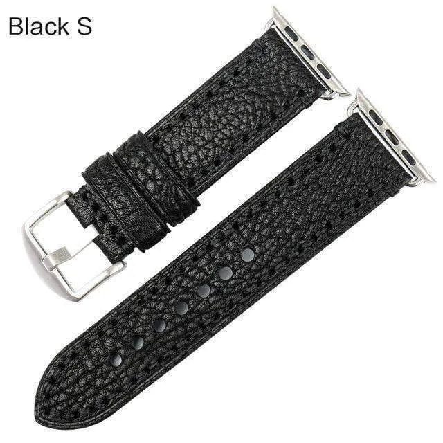 Genuine Cow Leather Strap w/ Adapter Series 7 6 5 Black Watchband