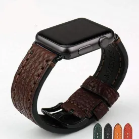 Genuine Cow Leather Strap w/ Adapter Series 7 6 5 Black Watchband