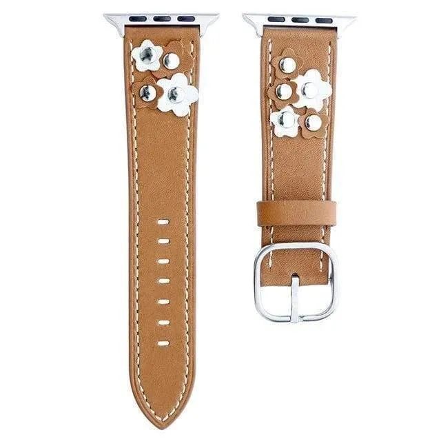 Genuine Leather Loop Nail Flower Strap W Adapter Connector Series