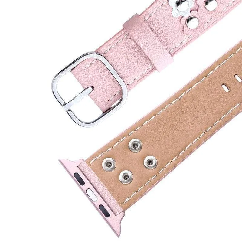 Genuine Leather Loop Nail Flower Strap W Adapter Connector Series