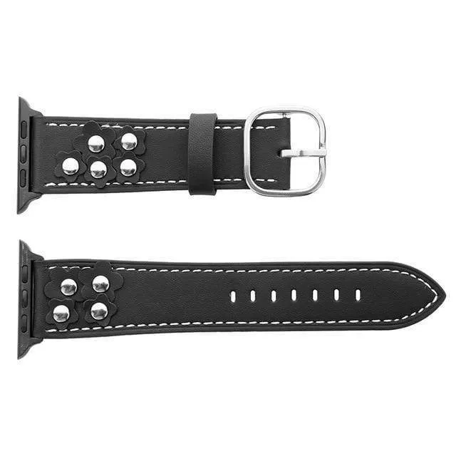 Genuine Leather Loop Nail Flower Strap W Adapter Connector Series