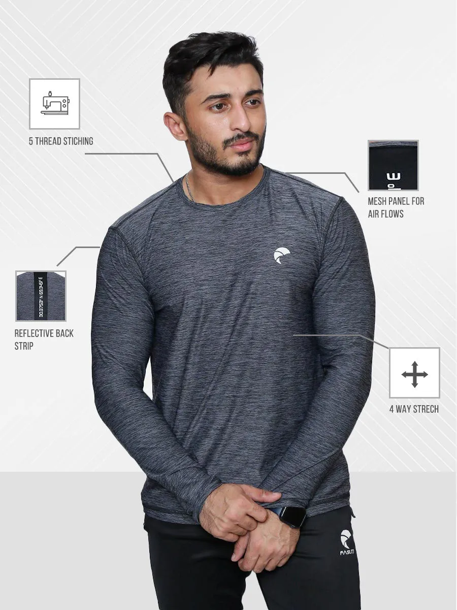 Gravity - Full Sleeves - T-Shirt - 033 - Dark Heather Grey / Black