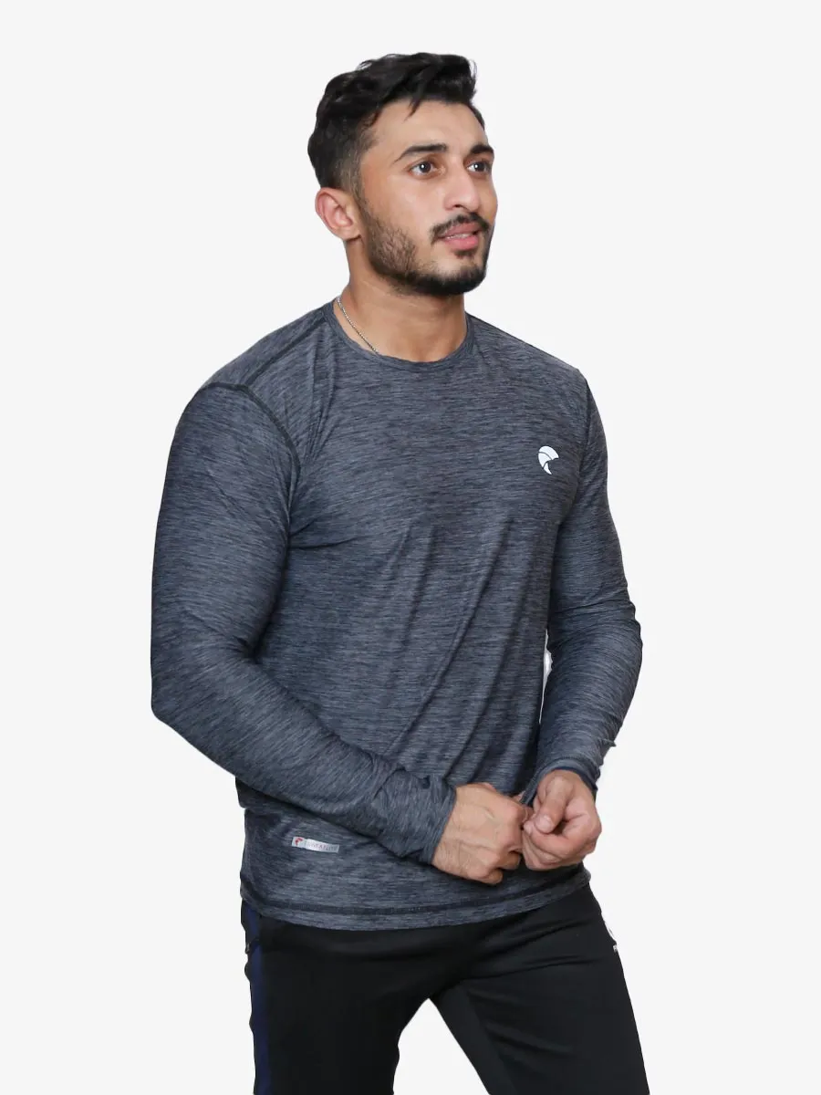 Gravity - Full Sleeves - T-Shirt - 033 - Dark Heather Grey / Black