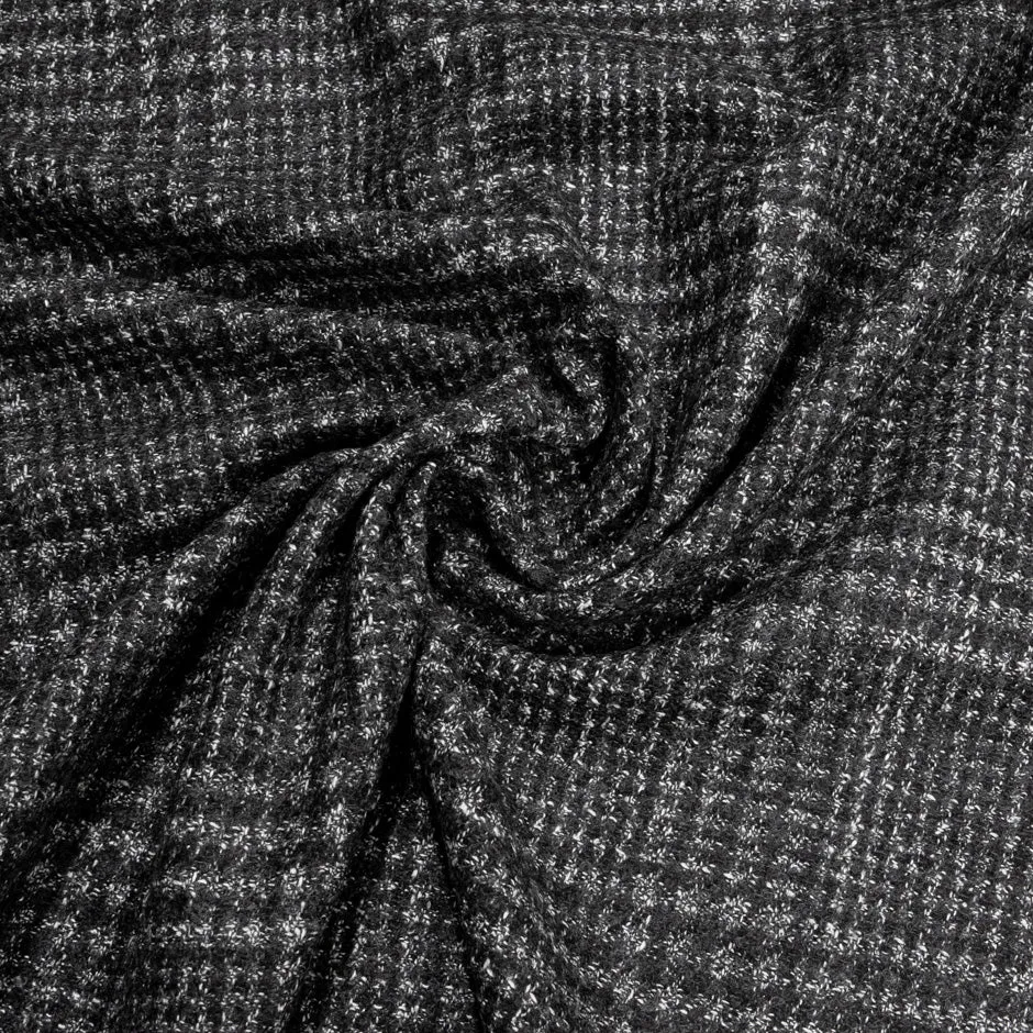 Grey Checkered Pure Wool Tweed Suiting