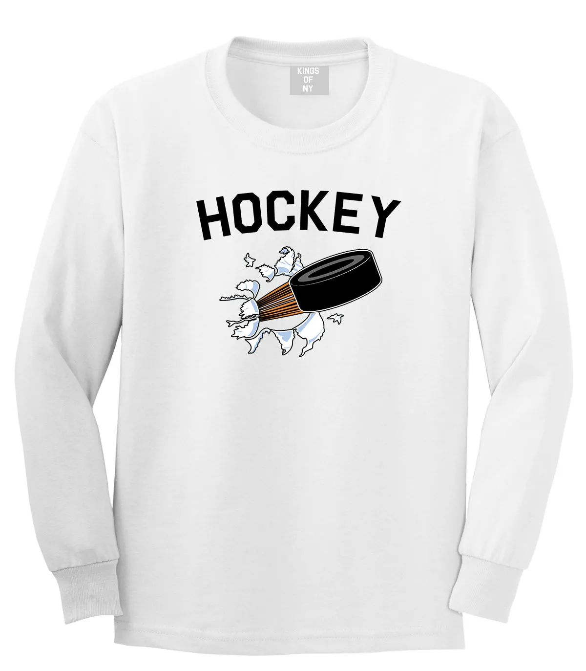 Hockey Goalie Puck Mens Long Sleeve T-Shirt