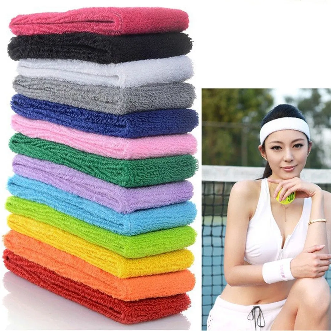 Hot Sale Sports Yoga Gym Stretch Headband Head Band Hair Band Sweat Sweatband Mens Women Free Shipping