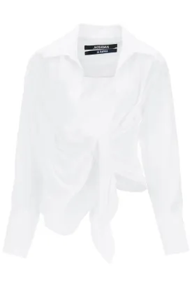 Jacquemus bahia tied-sash blouse