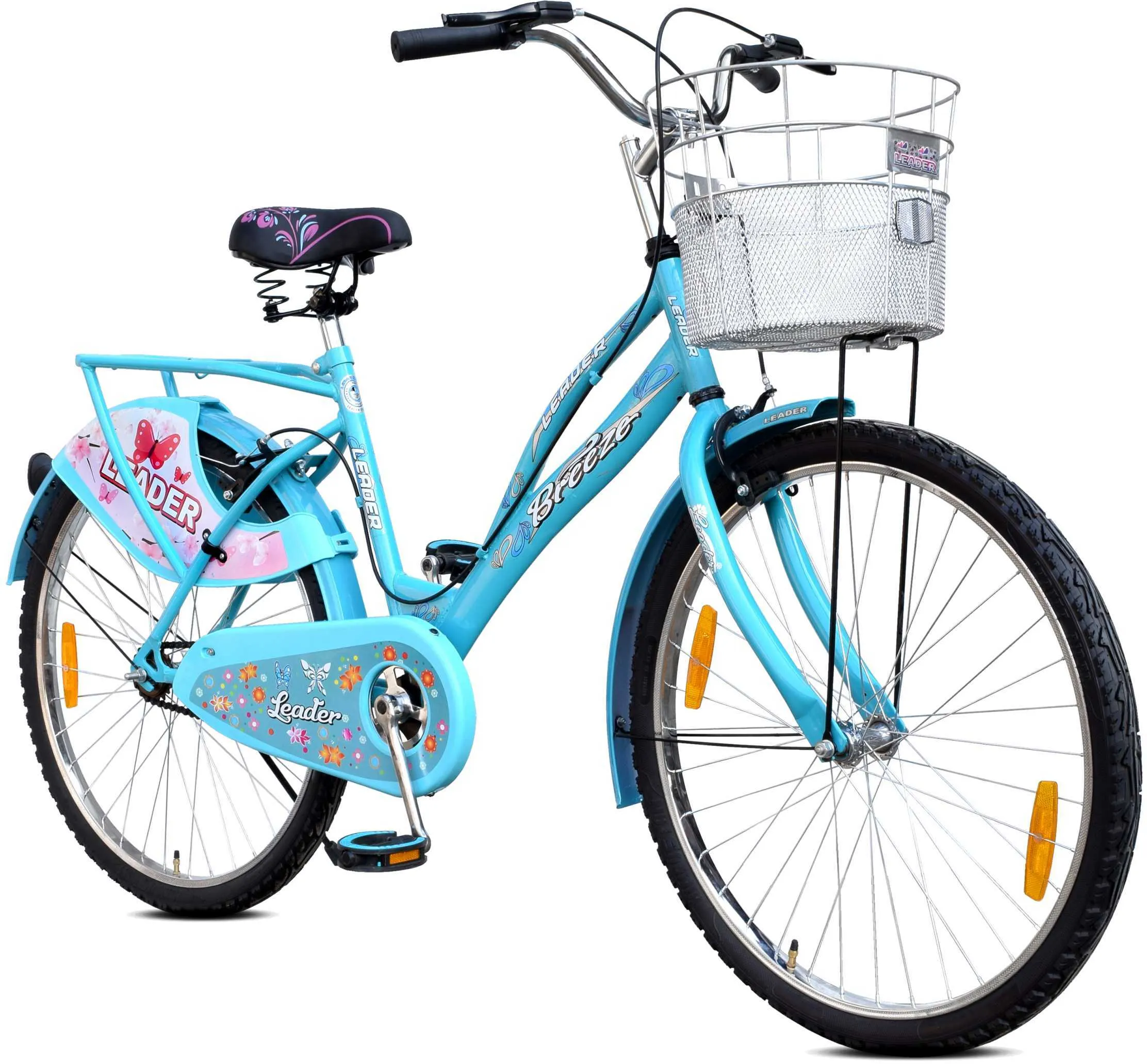 Ladybird Breeze 26t Bicycle For Girls/women With Basket And Integrated Carrier 26 T Girls Cycle/womens Cycle (single Speed | Blue)