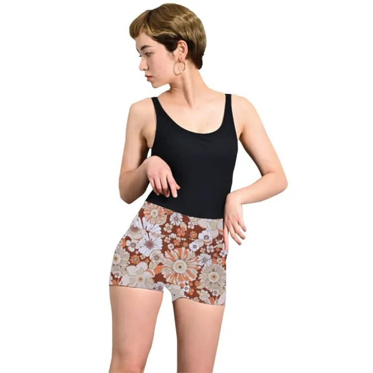 Maka-Hou Women Highcut Water Shorts-RETRO FLOWER (Japanese Brand)