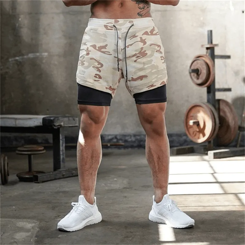 Male Double-Deck Running Shorts with Pockets / Quick Dry Gym Clothes - SF0939