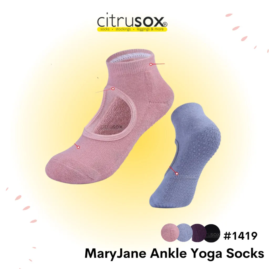 Mary Jane Anti-Skid Ankle Yoga Barre Socks