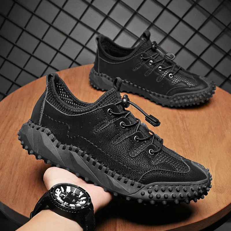 Men Casual Shoes Lace Up Summer Men Sneakers Breathable Mens Loafers Moccasins Luxury Brand Mesh Mens Low Shoes Big Size 38-46