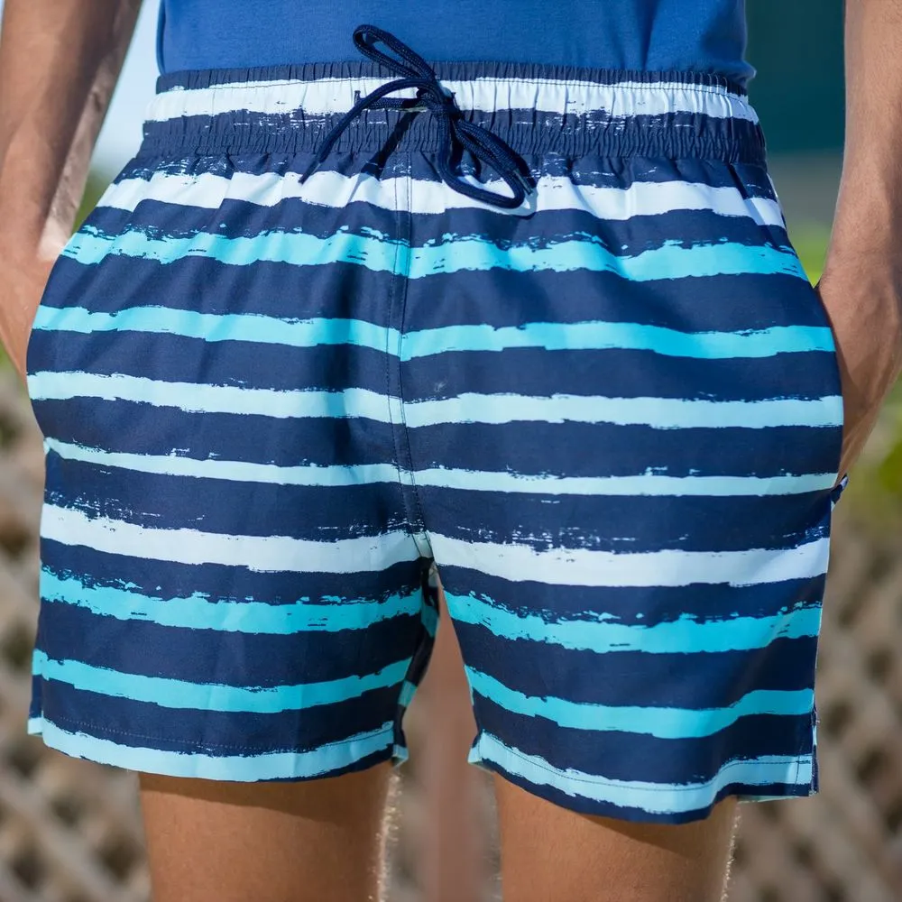 Men summer swimwear Blue stripes